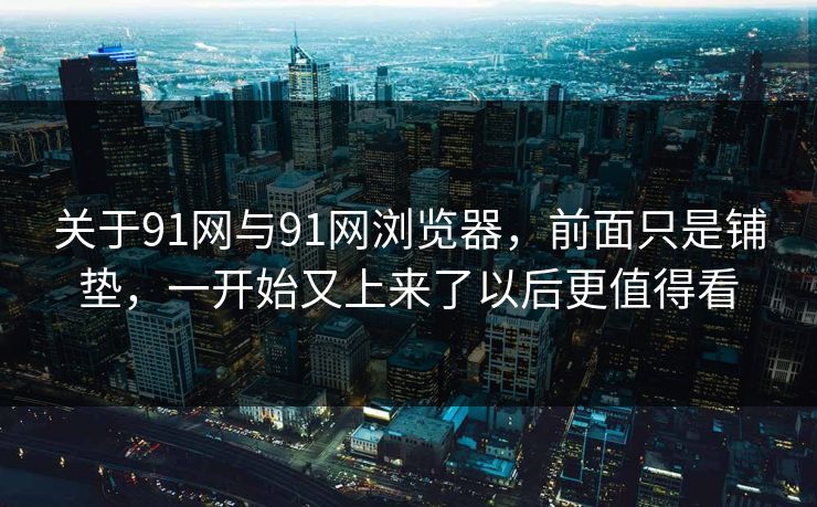 关于91网与91网浏览器，前面只是铺垫，一开始又上来了以后更值得看