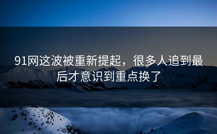 91网这波被重新提起，很多人追到最后才意识到重点换了